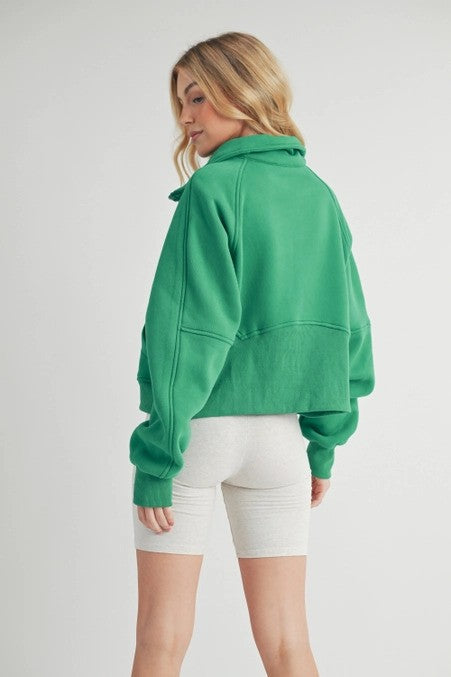 Forrest Green Half Zip Sweater