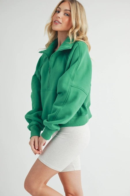 Forrest Green Half Zip Sweater