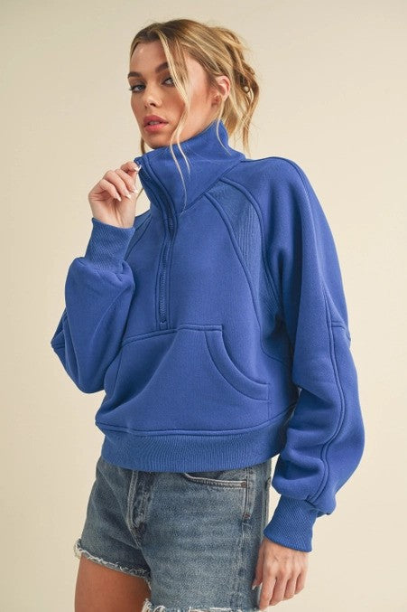 Cobalt Half Zip Sweater