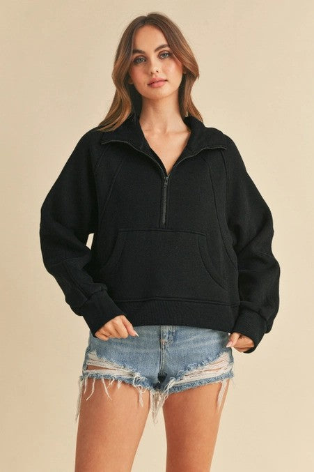 Black Half Zip Sweater