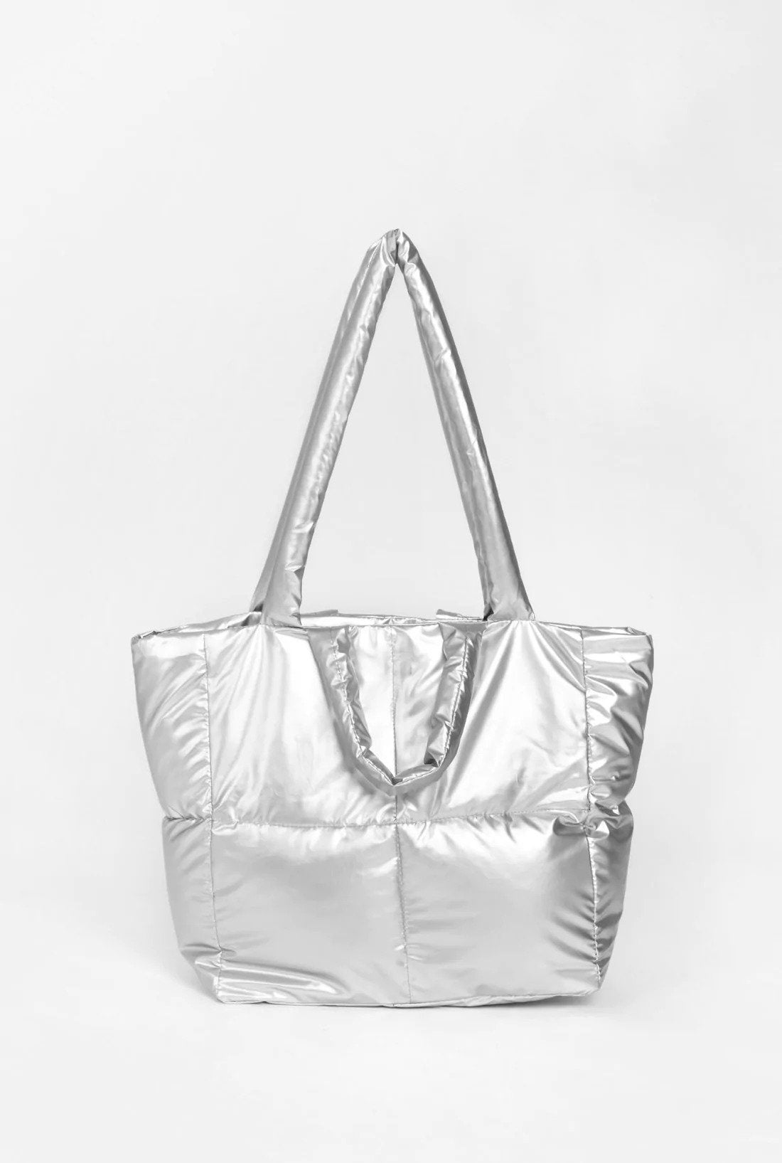 Silver Puffer Tote